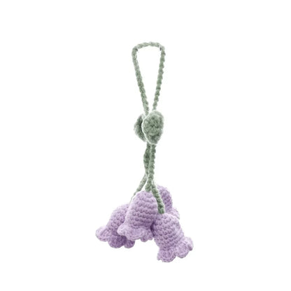 Whimsical Knitted Flower Keychain Charms Wool Leaf Pendants For Bags 🌸🧶