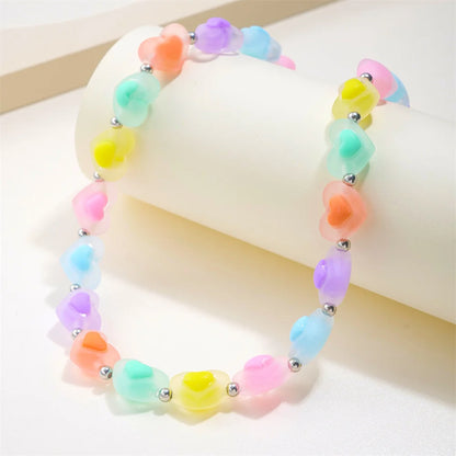 🌈💕 Adorable Heart Bead Choker Necklace for Trendy Girls 🌟✨