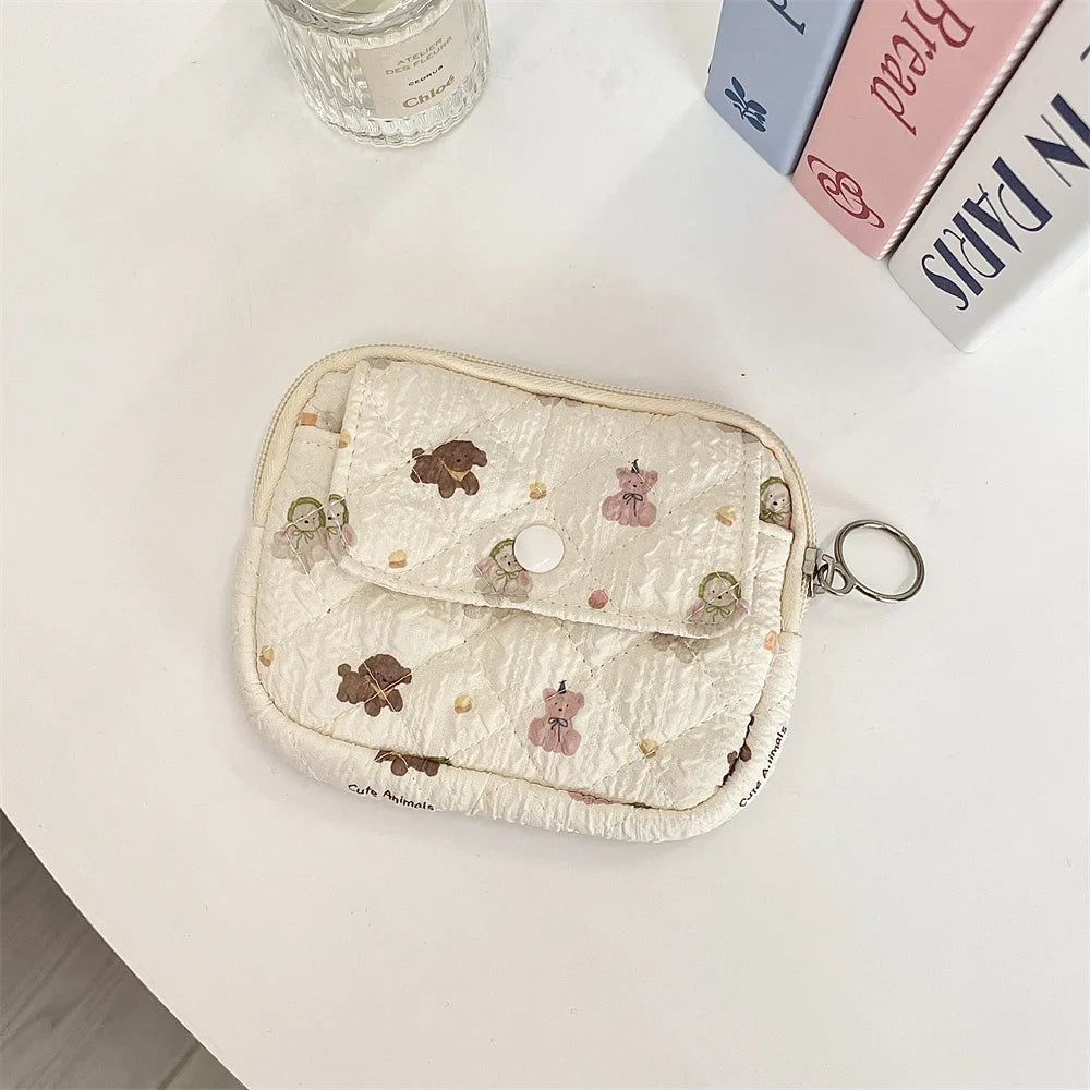 Kawaii Cartoon Makeup Pouch 🐰✨ | Cute Travel Lipstick & Earphone Organizer Bag 🎀💄 - Perfect Gift for Women!