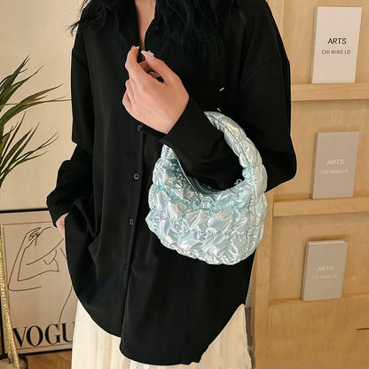 Kawaii Pleated Cloud Mini Handbag 🌈✨ | Adorable Soft Nylon Tote Bag for Trendy Women 💖🌟