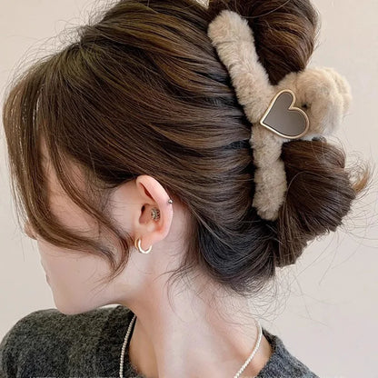 Kawaii Winter Plush Hair Claw 🐰✨ | Adorable Hair Clip for Women & Girls 💖 | Trendy Hair Accessories for Cozy Styles