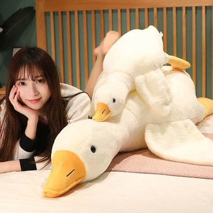 Cuddle Buddy Big White Goose Plush Pillow 🦢✨ Snuggle Up in Softness!