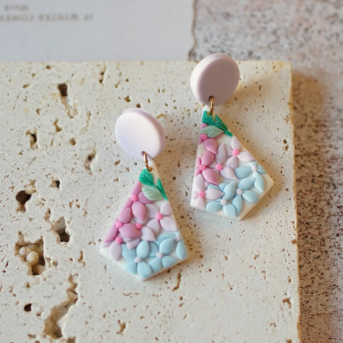 Whimsical Floral Dangle Earrings Sets In Polymer Clay For Women Beachwear 💐✨