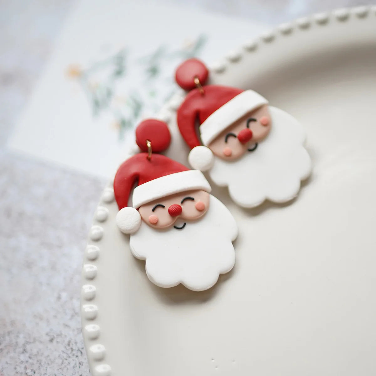 Cute Christmas Polymer Clay Dangle Earrings Santa Snowman Bell Gingerbread 🎄⛄️