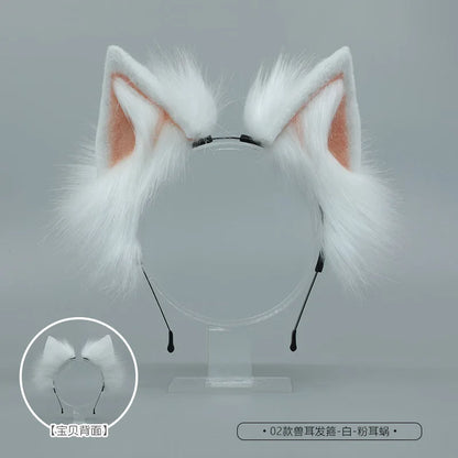 Kawaii Fox Ear Headband 🦊💖 - Adorable Cat Ears Hair Hoop for Cosplay, Halloween & Costume Fun! 🎉✨