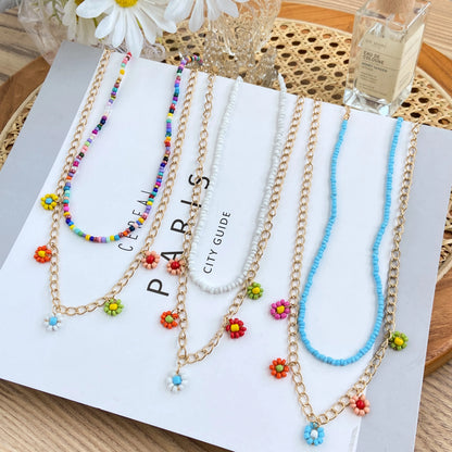 Whimsical Blossom Pearl Choker 🌸✨ Cute Colorful Beaded Necklace for Trendy Women! 🎀💖