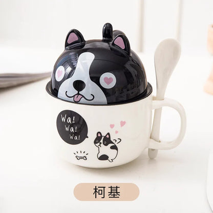 Kawaii Shiba Inu & Cat Ceramic Mug 🐕🐈 - Adorable Cartoon Cup for Cozy Tea & Coffee ☕️💖