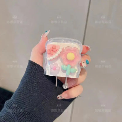 🌷 Kawaii Tulip Wave Edge Charger Cover Set for iPhone 12-15 | Fast Charging Fun! ⚡️✨