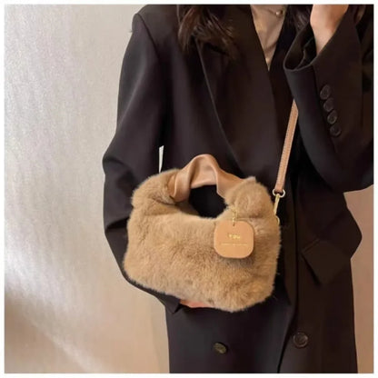 Kawaii Fluffy Dumpling Bag 👜✨ | Soft Plush Underarm Purse for Stylish Women 🌸🍂 | Perfect for Autumn & Winter Shopping!