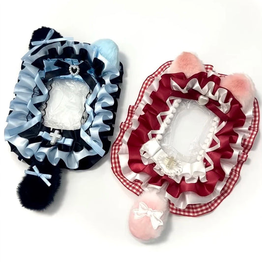 3 Inch Toploader Ruffle Fabric Photo Card Sleeves Lace Photocards Kpop 📷💖