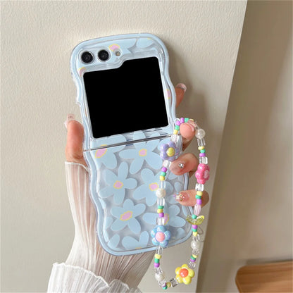 🌸 Whimsical Floral Charm Bracelet Case for Samsung Galaxy Z Flip 6/5/4/3 💖✨