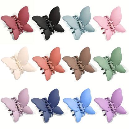 Kawaii Sweet Butterfly Hair Clip 🦋✨ | Adorable Solid Color Shark Clip for Girls' Hairstyles 🌈💕