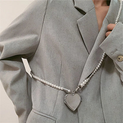 Kawaii Dreamy Pearl Charm Necklace 🌸✨ | Trendy Long Chain with Playful Pendant for Stylish Women!