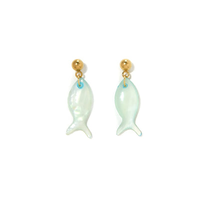 Pastel Shell Fish Pendant Earrings For Women Multicolor Beach Party Jewelry Waterproof Stainless Steel 💖🐟✨