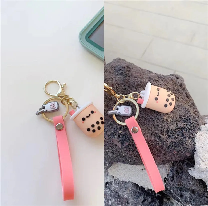 ✨ Adorable Boba Tea Keychain 🍵 | Cute Bubble Tea Charm for Keys 🎉 | Fun Jewelry Gift! 🎀 - Pixie Quill