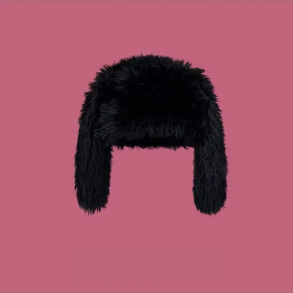 Whimsical Rabbit Ears Plush Hat Winter Warmth Ear Protection Women Beanie 🐰