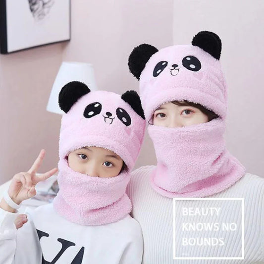Kawaii Cozy Cartoon Scarf & Hat Set for Kids 🧢❄️ | Adorable Double Layer Wool Warmth for Boys & Girls 🌈💖