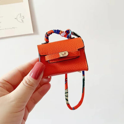 Kawaii Mini Leather Bag for AirPods & Galaxy Buds 🎧✨ - Adorable Charm Case!