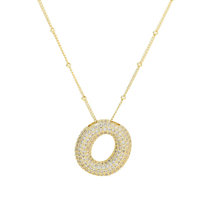 Kawaii CZ Zircon Balloon Initial Necklaces 🎈✨ A-Z Alphabet Bubble Letter Pendants for Trendy Women 💖 Fashion Jewelry