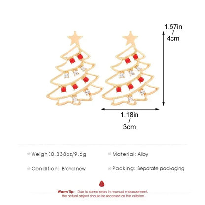 Cute Christmas Tree Zirconia Stud Earrings For Women Holiday Gift 🎄✨