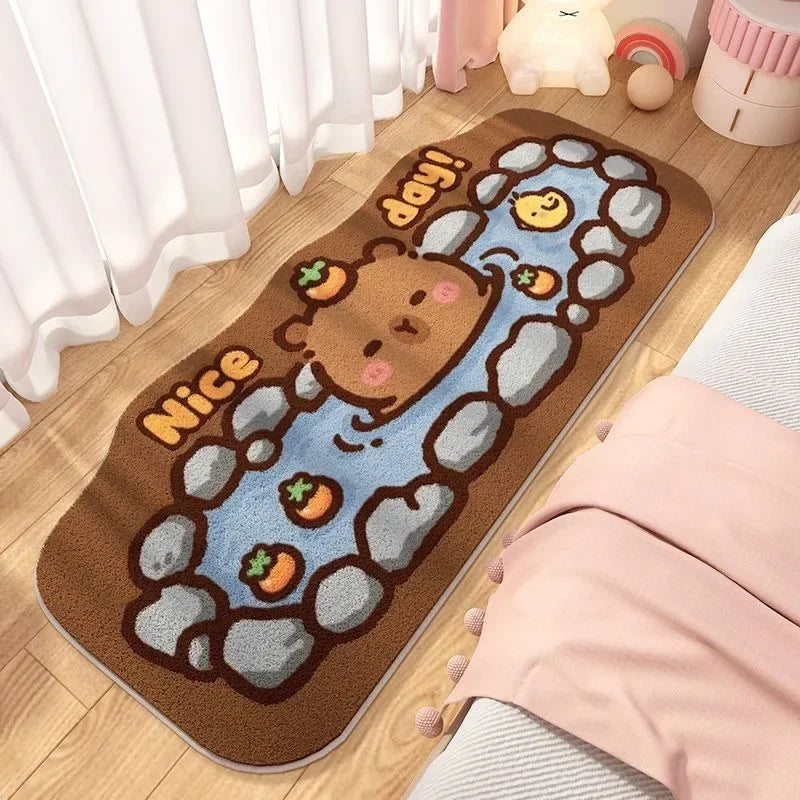 Kawaii Capybara Cashmere Carpet 🐾✨ | Adorable Anime Floor Mat for Cozy Spaces!