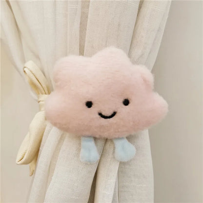 Kawaii Cartoon Doll Curtains 🌈✨ with Adorable Cloud Clips ☁️ | Cute & Cozy Kids Room Decor 🧸🌟