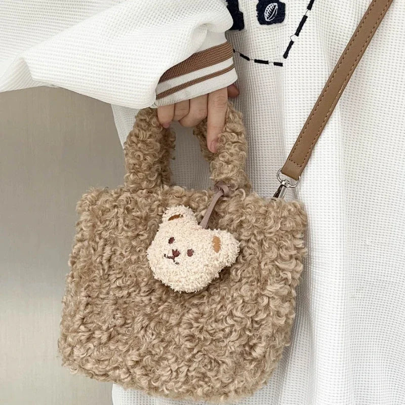 Kawaii Lamb Plush Crossbody Bag 🐑💖 | Adorable Casual Tote for Women | Cute Designer Handbag 👜✨