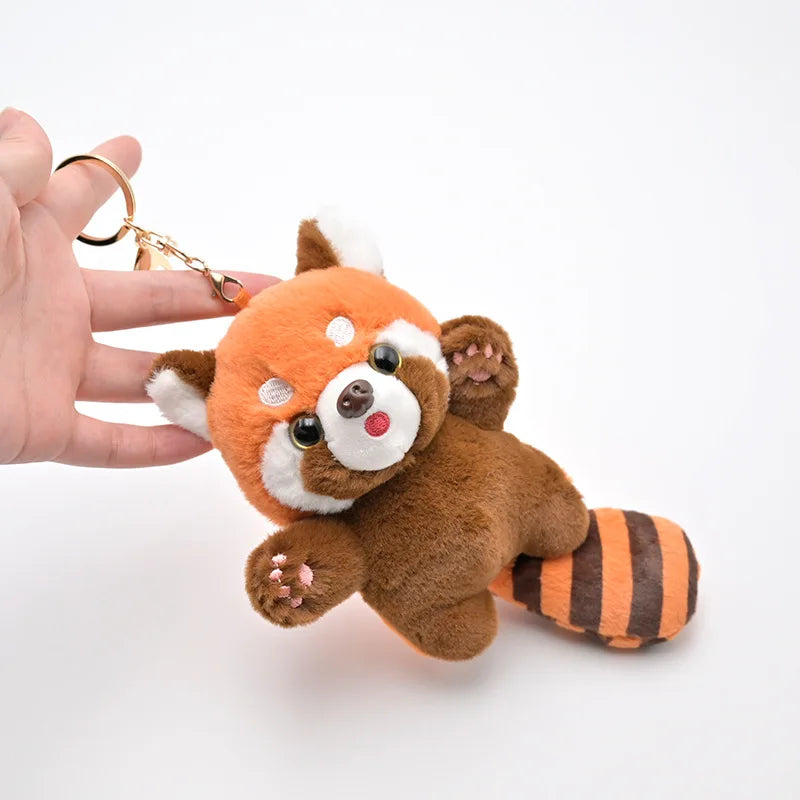 Cute Red Panda Plush Keychain Pendant Toy 🐼 Soft Raccoon Charm For Backpacks