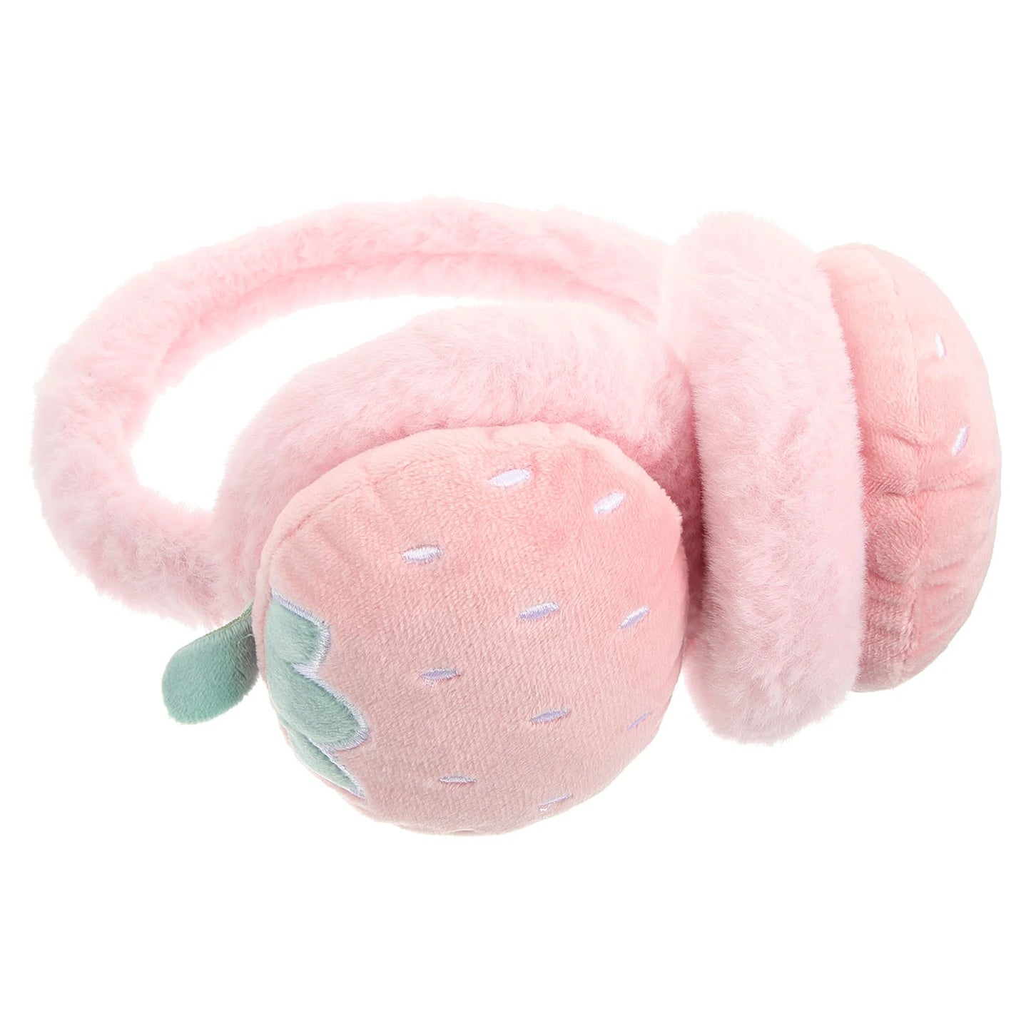 Strawberry Earmuffs Winter Women Outdoor Warmer Plush Ski Headband for Foldable Man