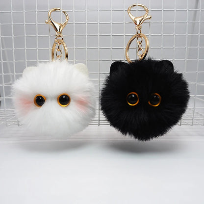 Adorable Kawaii Plush Cat Keychain 🐾 | Cute Cartoon Doll Bag Charm 🎀 | Perfect Gift for Girls & Kids 🌈