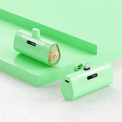 Kawaii 5000mAh Pet Power Bank 🐾💖 Mini Capsule Fast Charge for iPhone & Type-C! 🚀✨
