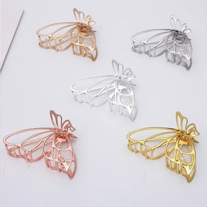 Kawaii Golden Butterfly Hair Claws 🦋✨ | Adorable Hollow Out Clips for Stylish Women 💖🌟