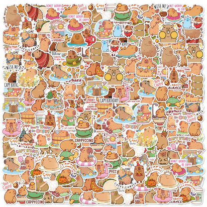 Kawaii Capybara Cartoon Sticker Pack 🌟 | 50pcs Waterproof DIY Stickers for Phones, Laptops & More 🐾💕