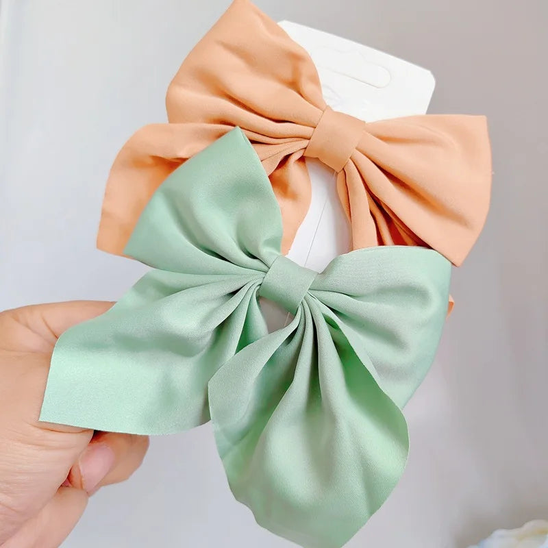 Kawaii Rainbow Bow Hair Clips 🎀✨ | Adorable Satin Barrettes for Girls & Women | Cute Butterfly Hair Accessories 🦋🌈
