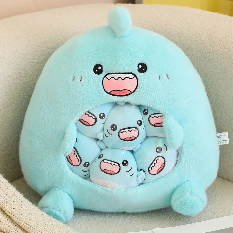 Kawaii Capybara Shark Snack Bag Plush 🦈✨ - Super Soft Cartoon Cushion Pillow for Fun Room Decor & Unique Gifts 🎁💕