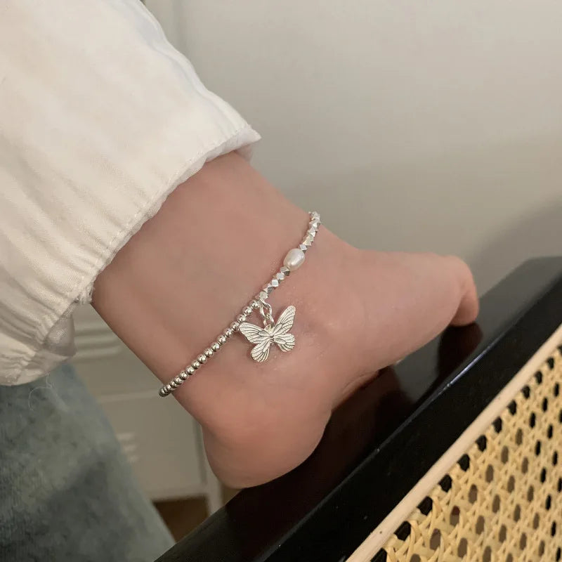 ✨ Kawaii Butterfly Charm Bracelet 🌸 - 925 Silver Bead Design for Girls 🎀 | Perfect Gift & Dropshipping!