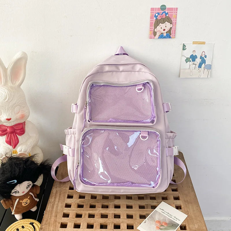 ✨ Adorable Japanese Itabag Backpack 🎒 | 2024 Transparent Design 🌈 | Perfect for School & College Students 🌟 - Pixie Quill