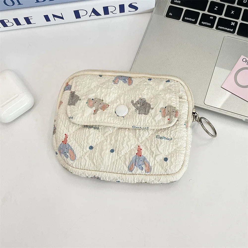 Kawaii Cartoon Makeup Pouch 🐰✨ | Cute Travel Lipstick & Earphone Organizer Bag 🎀💄 - Perfect Gift for Women!