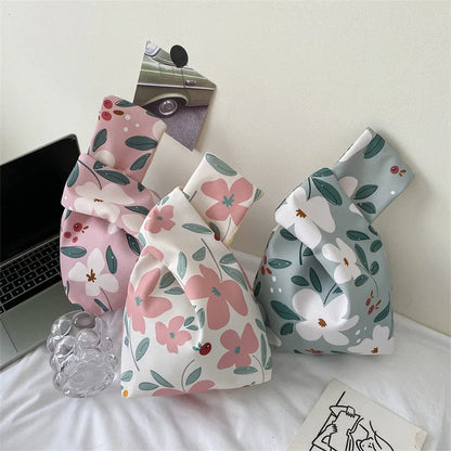 🌸 Cute Floral Knot Wristlet Bag 🌼✨ Stylish Tote for Trendy Women 💖👜