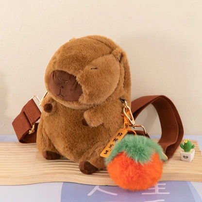 Kawaii Capybara Plush Backpack 🐾 | Adorable Large Capacity Crossbody Bag for Kids & Teens 🎒✨