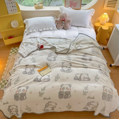 Snuggle Up with Adorable Bear Friends 🐻💖 Cozy Fleece Blanket for Travel & Home! - Pixie Quill