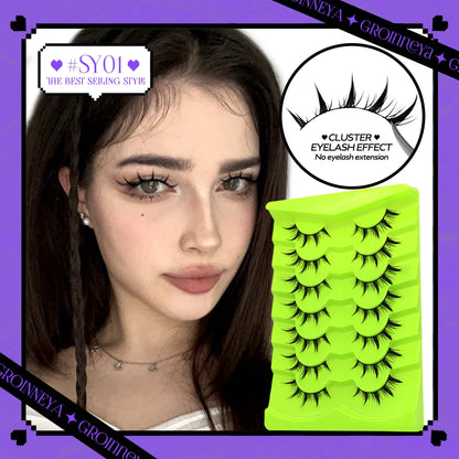 Manga Lashes 3D Natural Fluffy Cross Wispy Eyelashes 😺✨