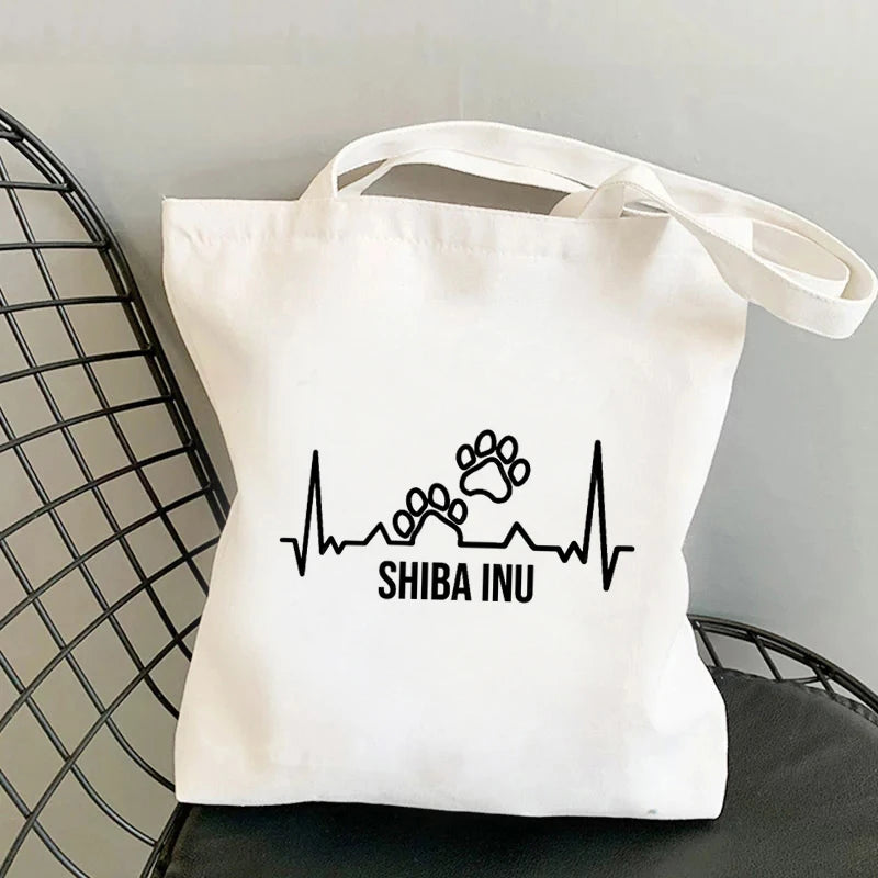 Shiba Inu Delight 🐶✨ Adorable Canvas Tote for Fun-filled Adventures! 🎉💖 - Pixie Quill