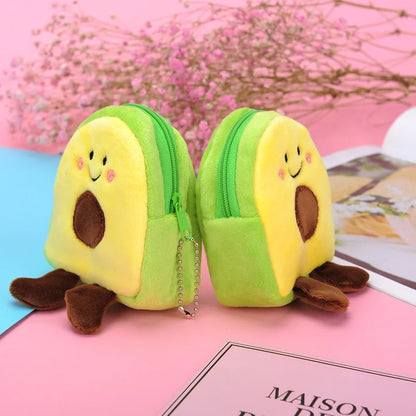 🥑💚 Cute Avocado Coin Pouch & Cuddly Keychain - Perfect for Storing Headphones, Lipstick & More! 🎧💄✨ - Pixie Quill