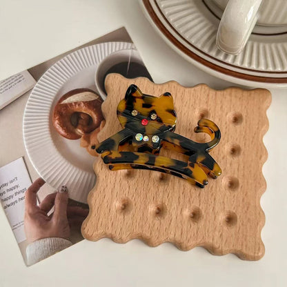 Korean Cute Cat Hair Clip for Half Ponytail Women 🐱✨ Sweet Bow Accent