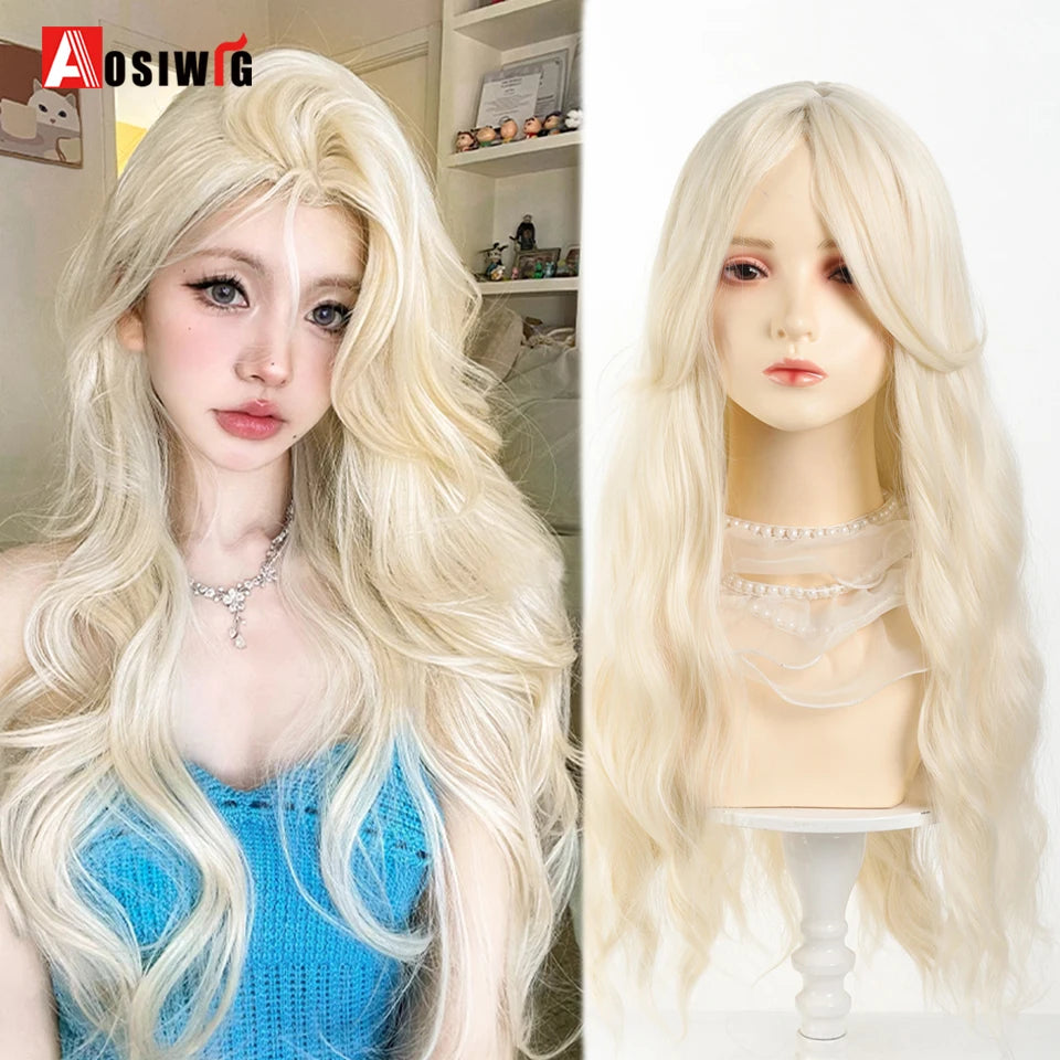 Cute Ombre Blonde & Black Double Ponytail Lolita Wig 🎀✨ - Kawaii Cosplay Hair with Bangs for Harajuku Style! 💖👸