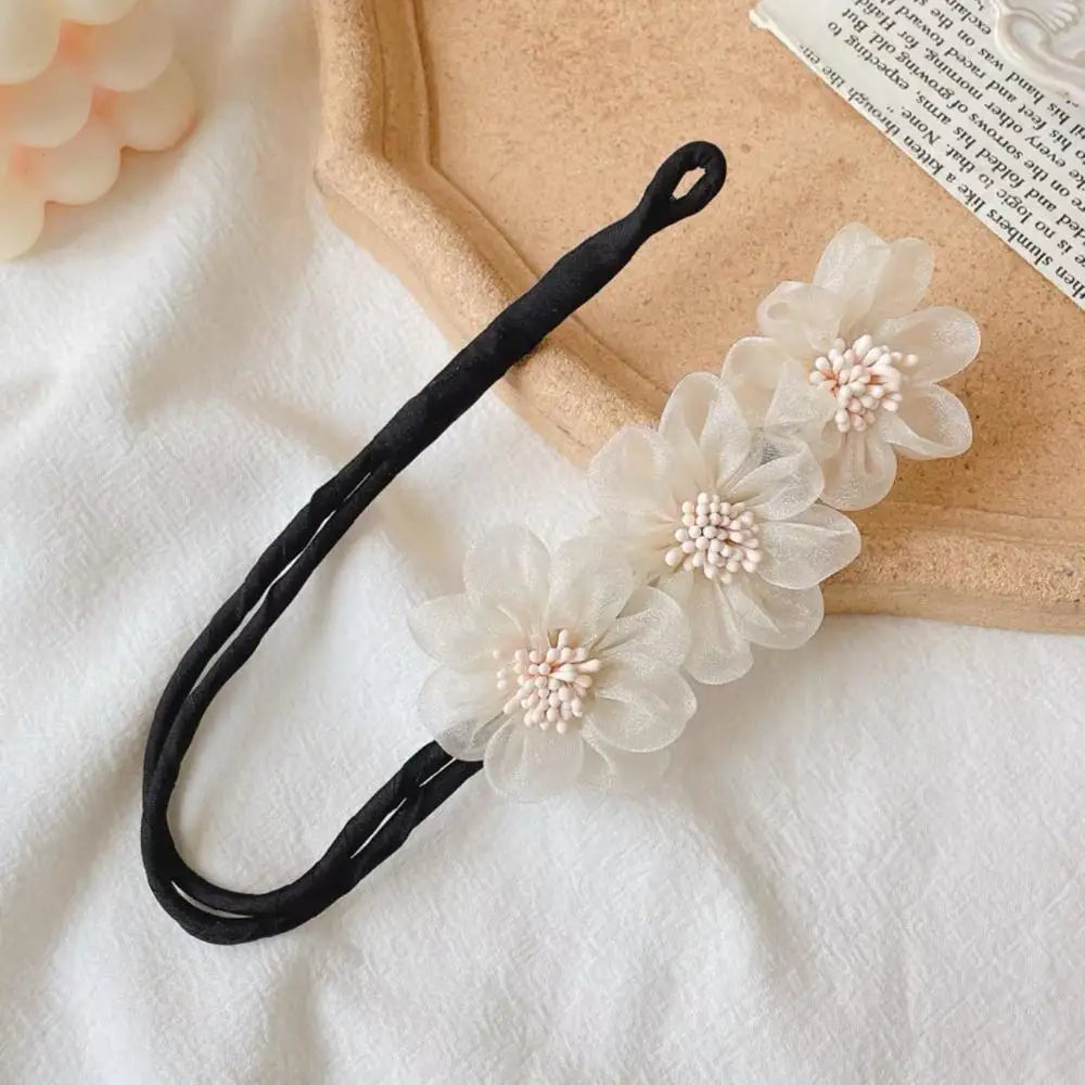 Kawaii Butterfly Hair Bun Maker 🦋✨ Cute DIY Styling Tool for Girls - Velvet & Pearl Hair Accessories!
