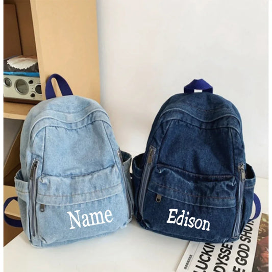 Kawaii Vintage Cowboy Backpack 🎒✨ Personalized Gift for Students | Custom Name & Large Capacity Travel Bag 💖🌈