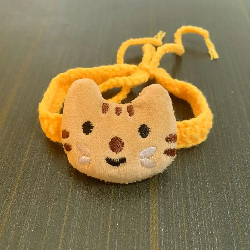 Adorable Wooly Pet Necklace 🎀 | Adjustable Collar for Pups & Kittens 🐾 | Cute Knitted Bowtie Accessory 🌸