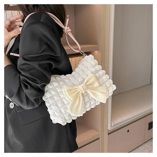 ✨ Kawaii Bow Tote Bag 👜 | Y2K Casual Shoulder & Crossbody Style 🌸